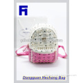 Hot selling new style beautiful pink pu bag backpack for girls ladies